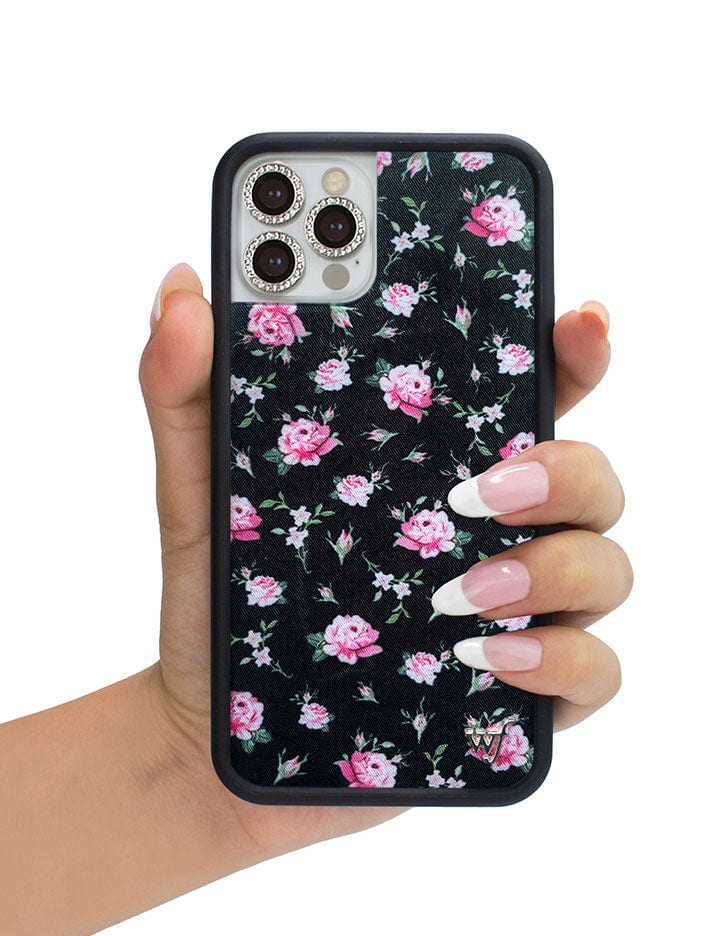 黑粉花卉 Black and Pink Floral 手機殼
