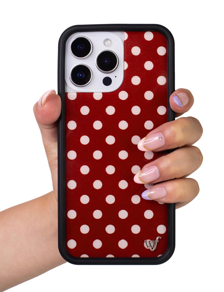 紅色波卡點 Polka Dot Burgundy | Cream 手機殼