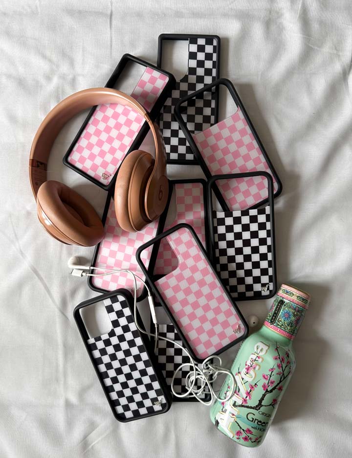 粉色棋格 Pink Checkers 手機殼