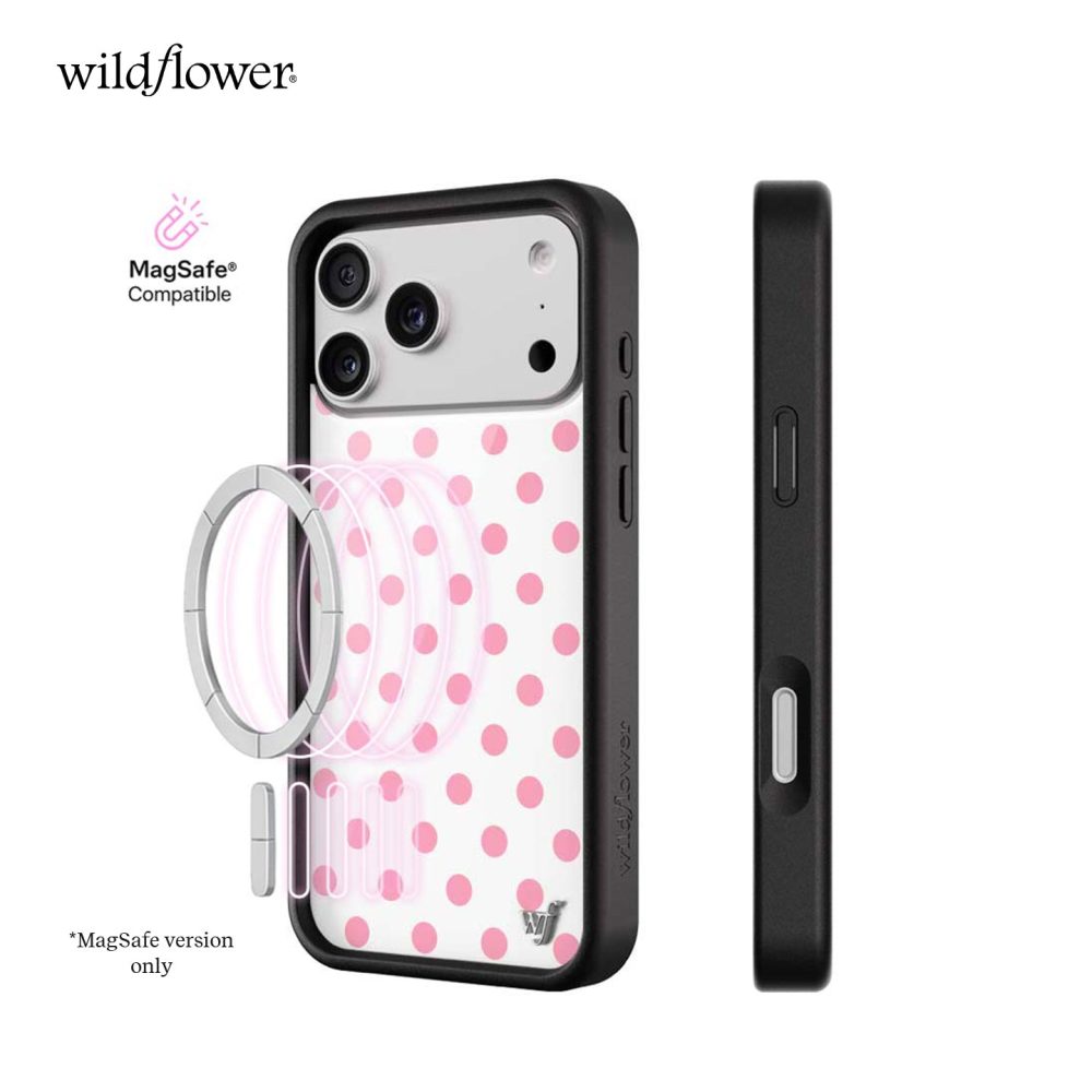 櫻花粉波卡點 Polka Dot White Pink 手機殼