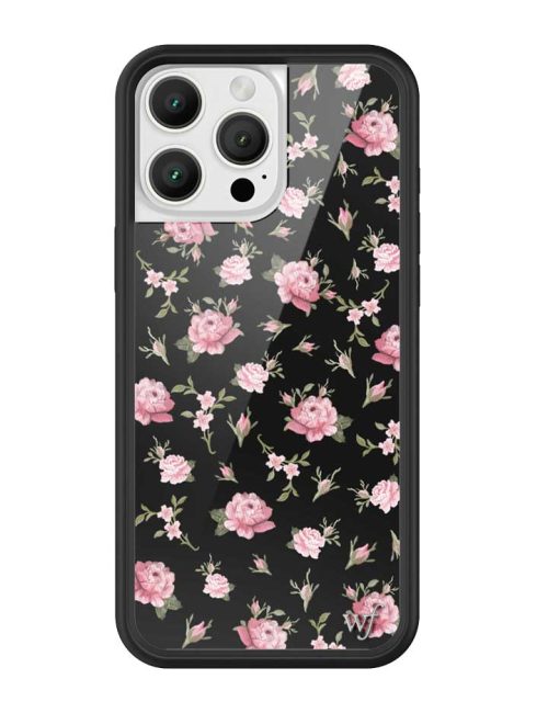 黑粉花卉 Black and Pink Floral 手機殼