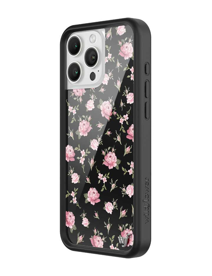 黑粉花卉 Black and Pink Floral 手機殼