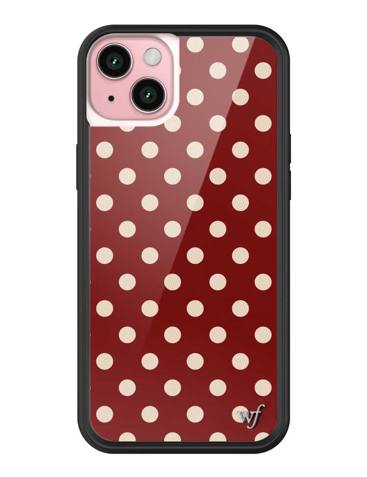 紅色波卡點 Polka Dot Burgundy | Cream 手機殼