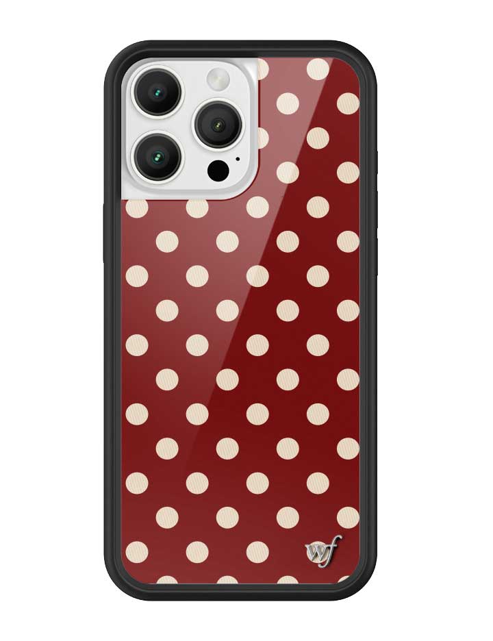 紅色波卡點 Polka Dot Burgundy | Cream 手機殼
