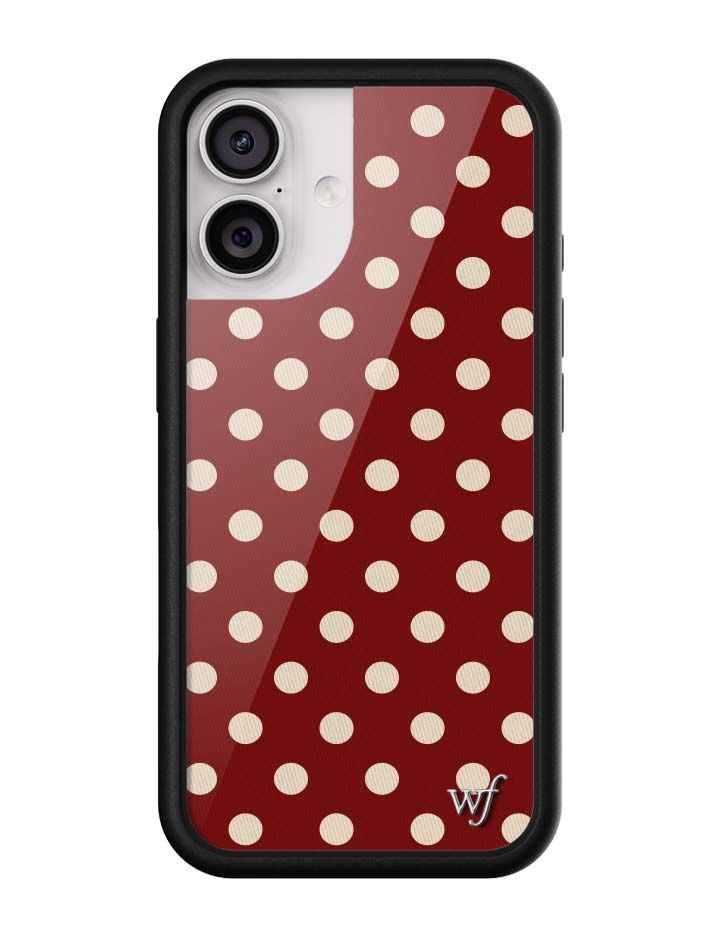 紅色波卡點 Polka Dot Burgundy | Cream 手機殼