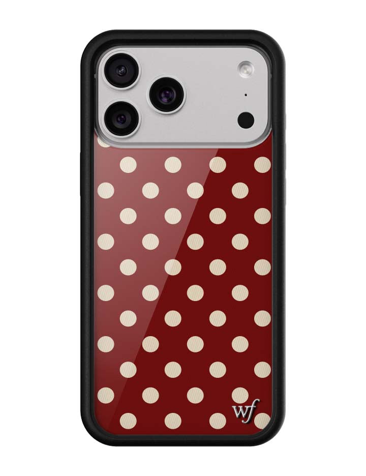 紅色波卡點 Polka Dot Burgundy | Cream 手機殼