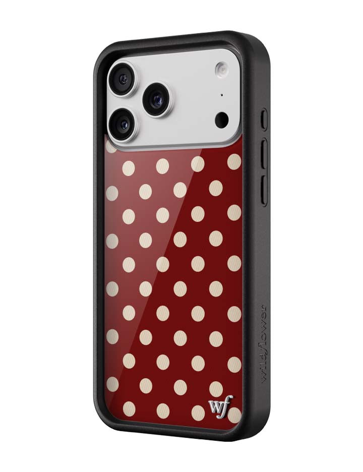 紅色波卡點 Polka Dot Burgundy | Cream 手機殼