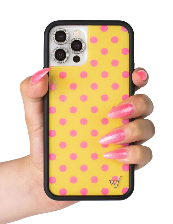 黃色波卡點 Polka Dot | Yellow and Pink 手機殼