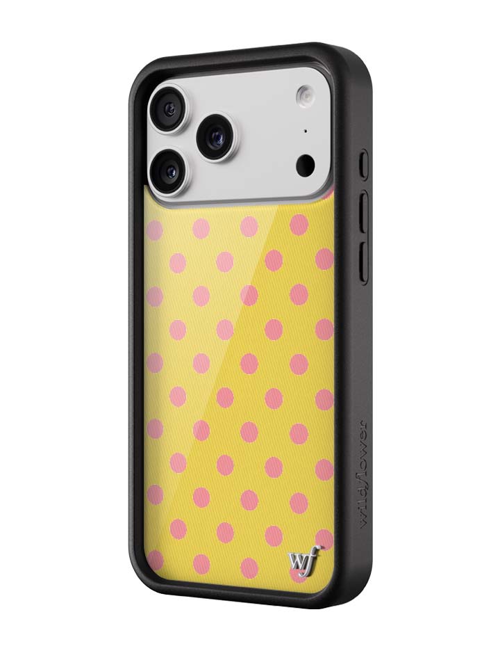 黃色波卡點 Polka Dot | Yellow and Pink 手機殼