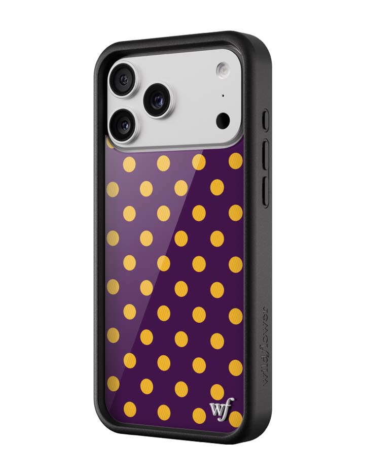 紫色波卡點 Polka Dot | Purple and Yellow 手機殼