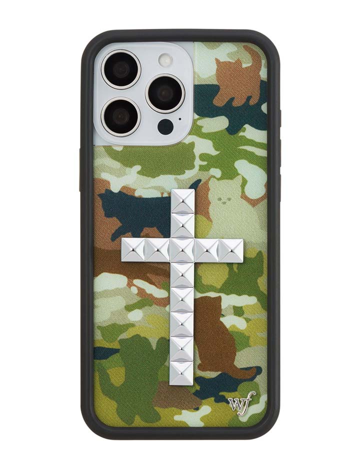 小貓迷彩 十字鉚釘 Stud Cross Cat Camo 手機殼