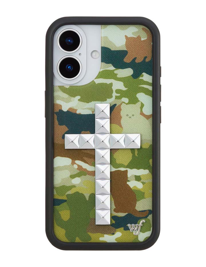 小貓迷彩 十字鉚釘 Stud Cross Cat Camo 手機殼