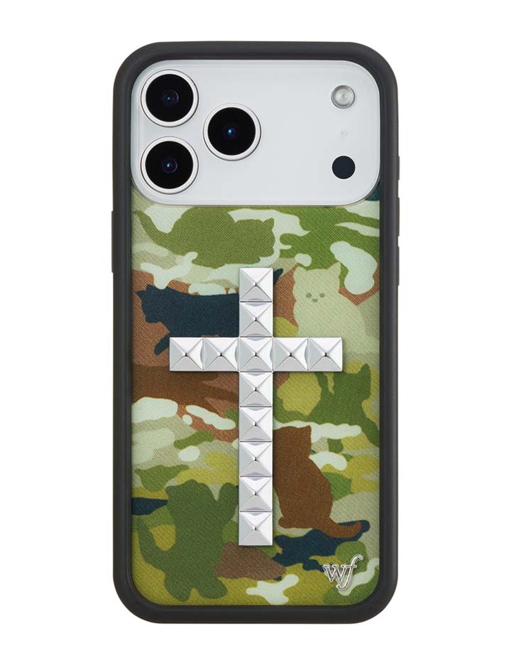 小貓迷彩 十字鉚釘 Stud Cross Cat Camo 手機殼