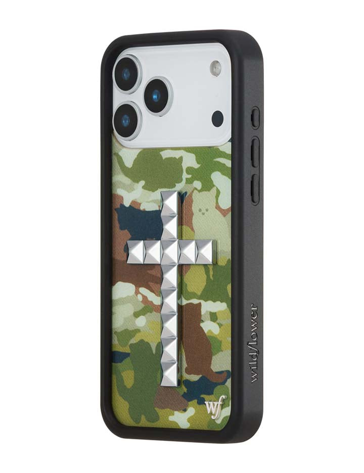小貓迷彩 十字鉚釘 Stud Cross Cat Camo 手機殼