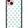 薄荷綠波卡點 Polka Dot White Turquoise 手機殼