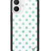 薄荷綠波卡點 Polka Dot White Turquoise 手機殼