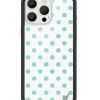 薄荷綠波卡點 Polka Dot White Turquoise 手機殼
