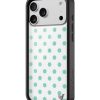 薄荷綠波卡點 Polka Dot White Turquoise 手機殼