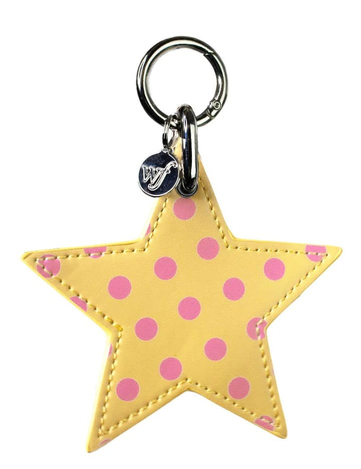 黃粉波點五角星 Polka Dot Star 手機鏈
